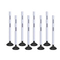 8 Pack Traffic Delineator Posts – High Visibility Reflective Safety Cones with Spring Base for Roadway, Parking, Garage, Construction Zones (White, 36 Inch)