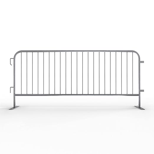 Angry Bull Barricades Barricade in a Box 2.0 - Heavy Duty Interlocking Steel Barricade, 8.5 Ft. (Hot Dipped Galvanized, Flat feet)