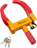 Security Trailer Wheel Lock Tires Anti Theft for Car SUV Boat Motorcycle Golf Cart Great Deterrent Bright Color with 3 Keys (Red-Yellow) Wheel Clamp Lock