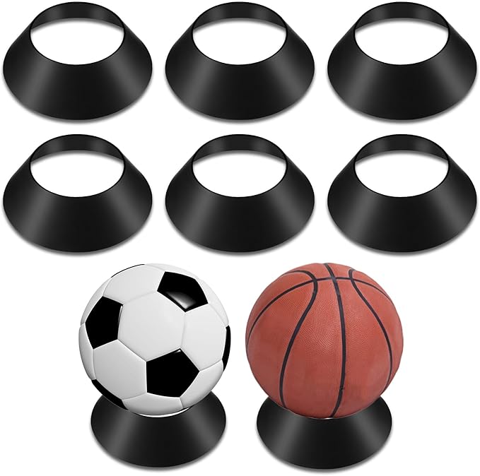 8 PCS Ball Display Rack, Plastic Sport Ball Holder Memorabilia Balls Pedestal Balls Holder Stand Durable Memorabilia Sports Ball-Stand Holders, Ball-Display Stands for Soccer Basketball Football