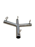 3/4" Canopy Frame Connector Fittings with Eyebolts (Receives 3/4" Diameter Pipe) (4-Way Center Top Angle) 102 Degree Low Peak