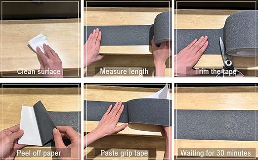 Anti Slip Tape for Stairs, 4 Inch x 35Ft Heavy Duty Grip Tape High Adhesive Waterproof Non Slip Stair Treads Tape for Outdoor Indoor Skateboards Steps Stairs Ramps Traction Tread-Grey