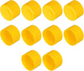 uxcell 10pcs Rubber End Caps 75mm(3 Inch) ID Vinyl Round End Cap Cover Screw Thread Protector Yellow