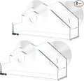 Window Mount Business Card Holder with Suction Cups Acrylic Single Pocket Organizer Clear Card Holder Acrylic Display Storage for Home Office (Stylish)