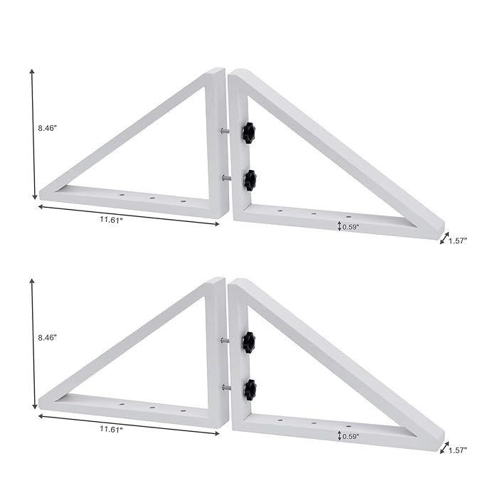 WELLAND Triangle Support Feet Set of 2 for 360 Degree Configurable Gate Collection, Solid Pine Wood, Easy to Install, 2 Pairs of Safety Fence Feet for Freestanding Pet Gates, White (Only Feet)
