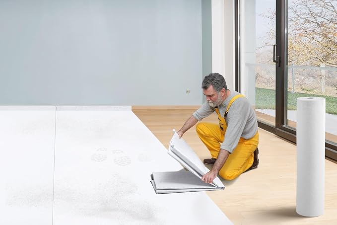Temporary Floor Protection for Construction, Painting, Renovation, Protector Film for Hardwood Floors, Surface Carpet Protection Film, Tile&Hard Protection Covers 325 sqft (39" x 100'-Invory White)