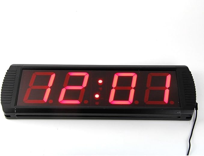 AZOOU Large 4-inch LED Red Digital Clock with Count Down/Up Timer Red Color