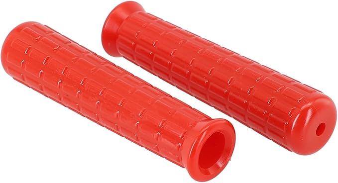 2Pcs Wheelbarrow Rubber Handles Replacement, Anti-slip Handle Grip Covers Weatherproof Handles Non-Slip Round Tubes for Garden Carts(114x16mm Red)