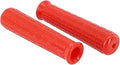 2Pcs Wheelbarrow Rubber Handles Replacement, Anti-slip Handle Grip Covers Weatherproof Handles Non-Slip Round Tubes for Garden Carts(114x16mm Red)