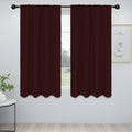 Easy-Going Rod Pocket Blackout Curtains for Bedroom, Room Darkening Window Curtains for Living Room, Thermal Insulated Noise Reduction Solid Window Drapes, 2 Panels(42x63 in, Wine)