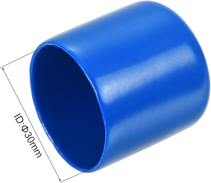 uxcell 5pcs Rubber End Caps 30mm ID Vinyl Round Tube Bolt Cap Cover Screw Thread Protectors Blue