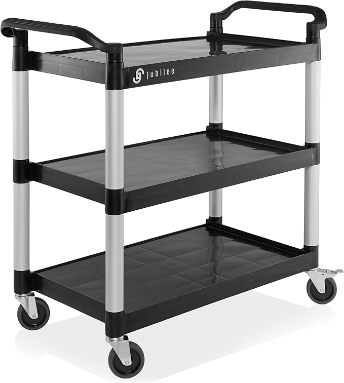 Jubilee Heavy-Duty 3-Tier Utility Service Cart with Wheels, 40.25" x 38.5"