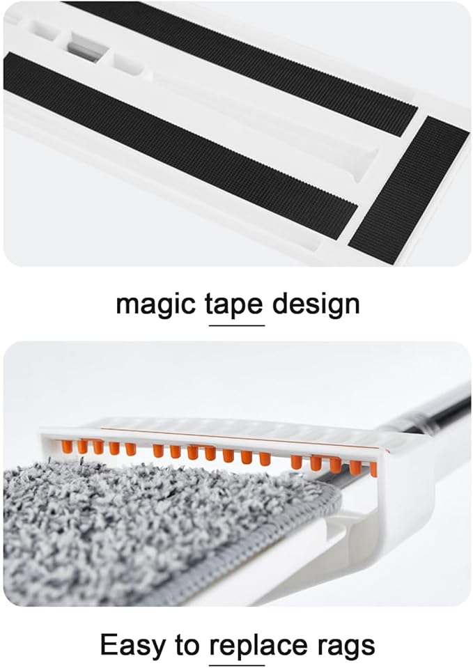 Microfiber Floormop – 49.6x14.1x4.3in Flat Wet Dry Dustmop, Sellf-Wringer Stainless Steel Handlemop | Reusable Machine Washablemop Pads, Easy Household Cleaning Tool for Home Offices