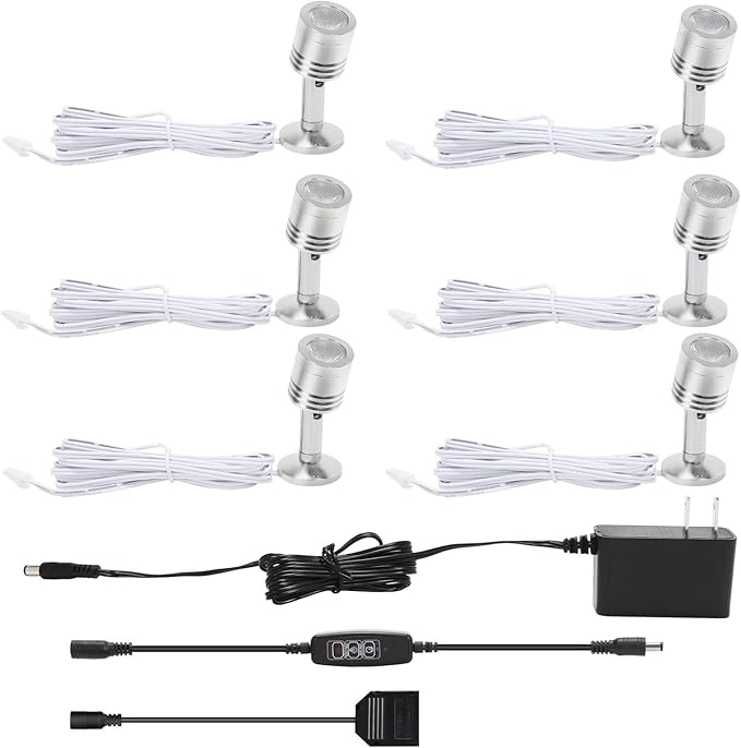 Taysing LED Mini Indoor Spotlight – Accent Lighting for Display Shelves, Paintings, Plants, Jewelry, Showcase, Under Cabinet – Adjustable Indoor Spot Light(Cold White Dimming&Timing)