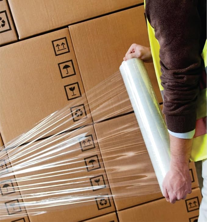 Alliance Stretch Film Hand Bundling - Clear, 18" x 1200ft, 60 Gauge, 4 Pack, Industrial Heavy Duty Shrink Wrap for Packing, Shipping, Pallet and Moving Supplies