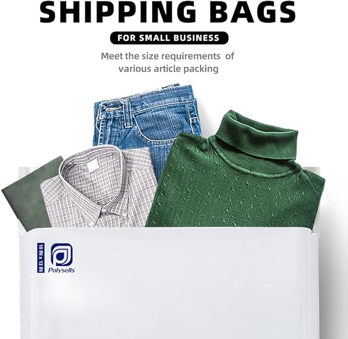 POLYSELLS 3000 pcs 10x13 Inches White Poly Mailers Shipping Envelopes, Strong Adhesive Sealing, Waterproof, and Tear-resistant Postal Mailing Bags for Clothing, Books, and Accessories