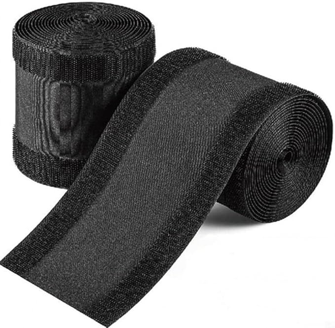 Floor Cable Cover Protector 3 Meters Wire Management System for Office Carpet Polyester Cord Organizer Black(Type A)