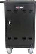 Laptop and Tablet Charging Cart, 32 Unit Device Mobile Charging Station for Chromebook, Tablet, Laptop, with Charging Port Screen Size Up to 16.3", Suitable for Office, Classroom, etc (Black)