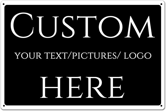 Aluminum Weatherproof Metal Sign, Customize for Office, Business, Workplace, Home, Delivery Signs (18 * 14 Inch, Black, Modern Style)