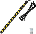 SURAIELEC 12 Outlet Long Metal Power Strip, 15 FT Cord Surge Protector, Angled Flat Plug, Wide Spaced Outlet Power Bar, 15A Breaker, Wall Mountable, Industrial Heavy Duty for Work Bench, Shop, Garage