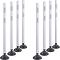 8 Pack Traffic Delineator Post Cones, High Visibility 3M Reflective Tapes, Flexible Spring Post with Detachable Base, for Highway Road Safety, Garage, Parking Lot (White, 48")