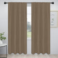 Easy-Going Rod Pocket Blackout Curtains for Bedroom, Room Darkening Window Curtains for Living Room, Thermal Insulated Noise Reduction Solid Window Drapes, 2 Panels(52x84 in, Camel)