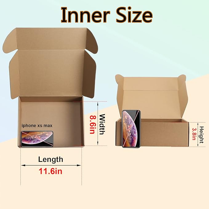 MEBRUDY 12x9x4 Inches Shipping Boxes Pack of 20, Small Corrugated Cardboard Box for Mailing Packing Literature Mailer