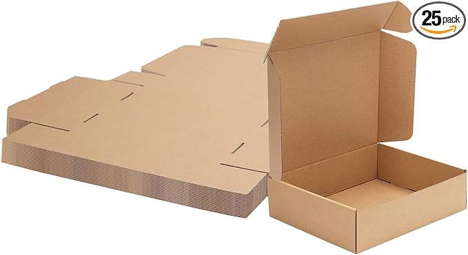 MEBRUDY 11x9x3 Inches Shipping Boxes Pack of 25, Small Corrugated Cardboard Box for Mailing Mailer Packing, Brown