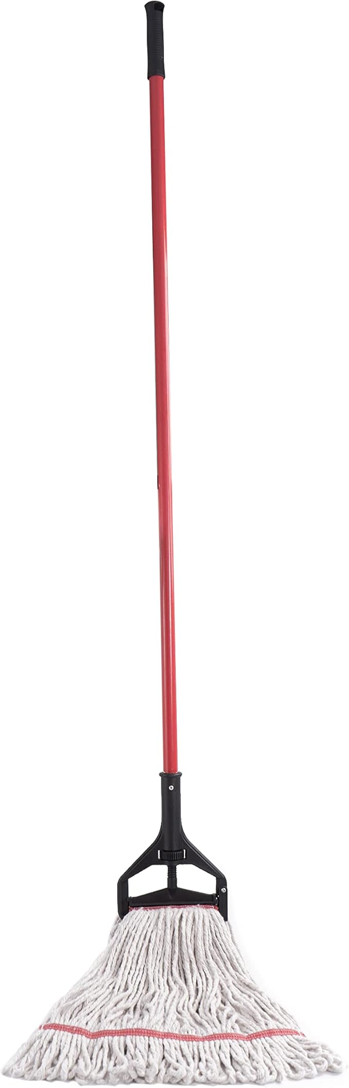 Matthew Cleaning Commercial Quick-Change Iron Mop Handle for Floor Cleaning Heavy Duty Mop Head Replacement Holder 60inch w/Plastic Gripper for Rags Side Gate Wet Mop Handles 6 Packs