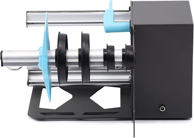 U.S. Solid Automatic Label Dispenser for Long Rolls and Fanfold Labels - Translucent and Opaque - Adjustable Speed - Core Sizes 1", 1.5", 3" - Width 0.2-7 in - Max. Roll 11 in