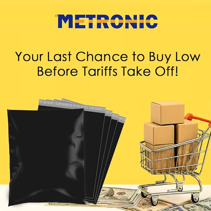 Metronic Black Poly Mailers 14.5x19 Large 500 Pack Self-Seal Shipping Bags, Packaging Envelopes for Small Business, Boutique, Clothing