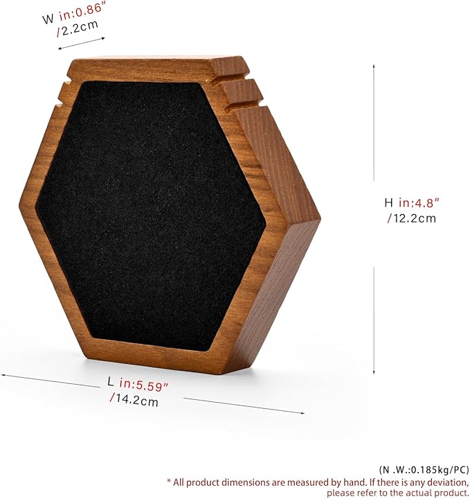 Solid Wood Hexagon Necklace Holder Stand Retail Hanging Jewelry Necklace Stand Display for Vendors(Black)