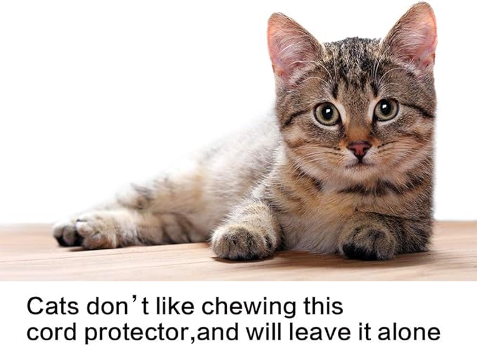 Alex Tech 10ft - 1/2 inch Cord Protector Wire Loom Tubing Cable Sleeve Split Sleeving for USB Cable Power Cord Audio Video Cable - Protect Cat from Chewing Cords - White