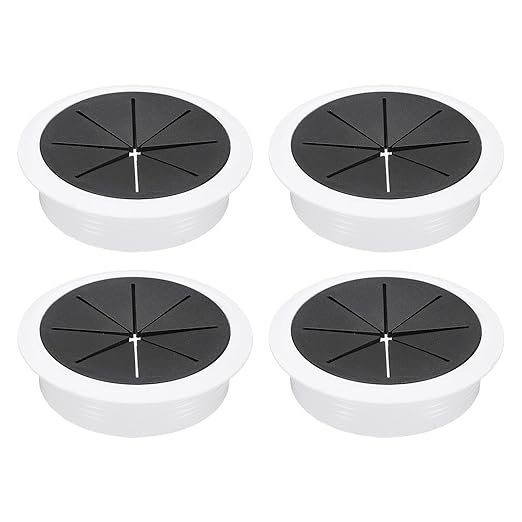 uxcell 4 Pcs Desk Grommet, 3.15 inch 80mm Desk Cable Hole Cover Wire Hole Insert for Home Office Table Cabinet Cord Organizer, Black/White