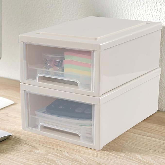 Readsky 6 Quart Stacking Plastic Storage Drawers, Drawer Unit Plastic, 3 Packs