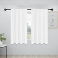 Easy-Going Rod Pocket Blackout Curtains for Bedroom, Room Darkening Window Curtains for Living Room, Thermal Insulated Noise Reduction Solid Window Drapes, 2 Panels(34x54 in, White)