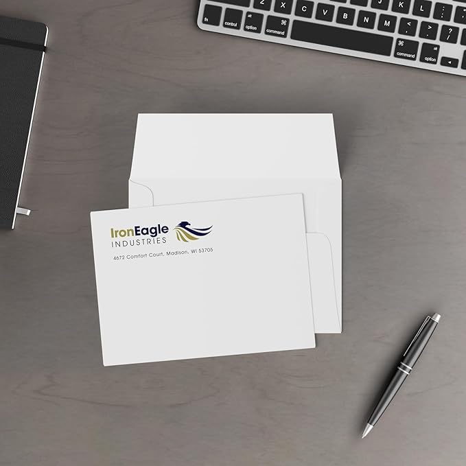 GotPrint Custom Envelopes 5x7 | White #A7 Envelope for Announcements, Invitations, Wedding, Postcards, Mailing | Personalize - Upload Design, Add Text or Logo | 5.25x7.25, 250Qty