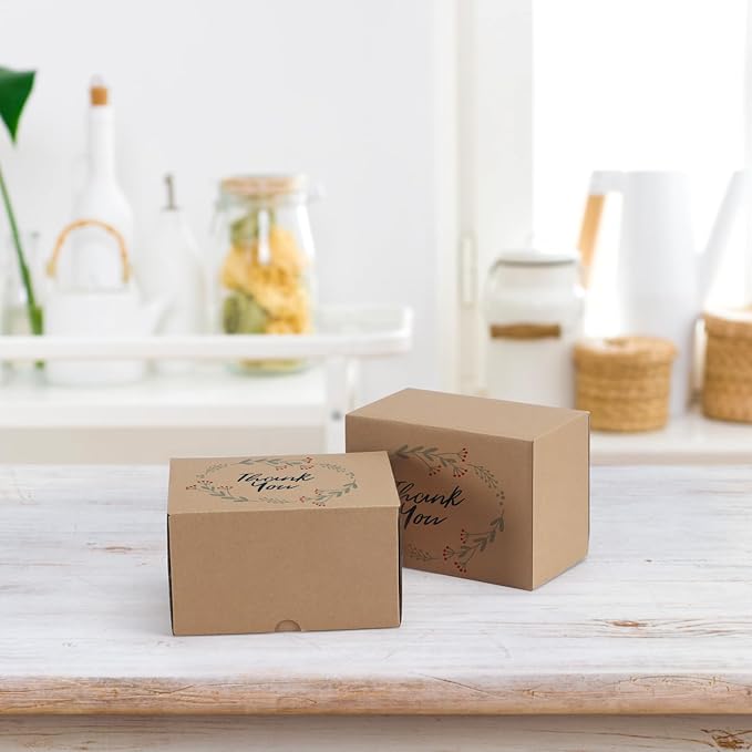 HORLIMER 7x5x4 inches Shipping Boxes Set of 50, Brown Corrugated Cardboard Box Literature Mailer