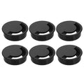 uxcell 6 Pcs Desk Grommet, 80 Mm/3.15 Inch Cable Wire Grommet Organizer, Desk Hole Cover for Home Office Computer Equipment, Black