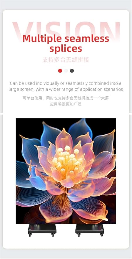 LED Digital Signage Display (P1.25Spliceable LED Poster Screen, with Publishing System, Foldable Advertising Display Kiosk, Suitable for Events and Rental Scenarios, Supports WiFi/USB/HDMI)(90in-)
