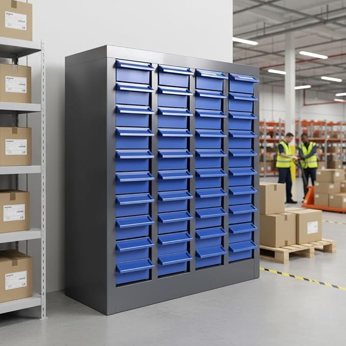 40 Drawers Parts Cabinet for Nuts, Bolts, Screws, Nut and Bolt Organizer with ABS Material Drawer, Bolt Bin Tool Storage Cabinet in Workshop, Garage, Office (40 Drawers)