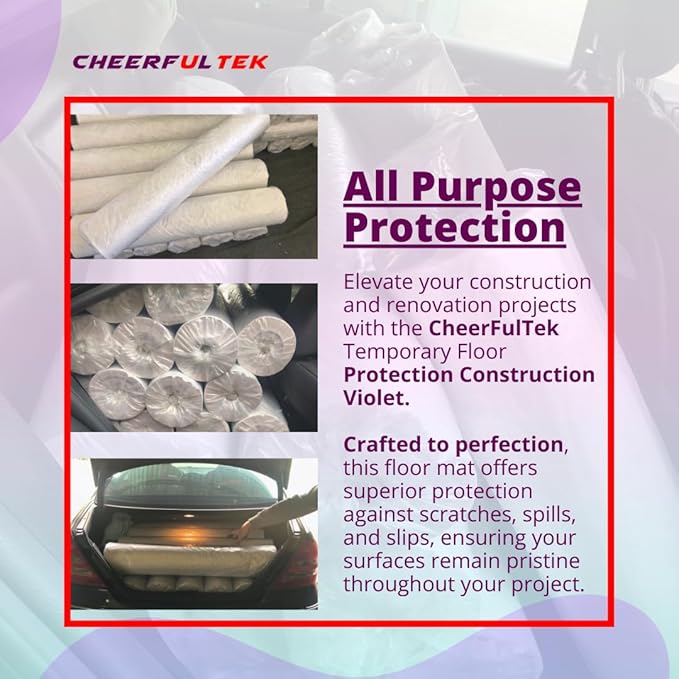 Heavy-Duty Temporary Floor Protection, All Purpose Scratch & Waterproof-Worry Free, Underlayment, Renovation & Construction Canvas Drop Cloth Tarp, Anti-Slip, Durable, Reusable 3'x150'-450 SQFT