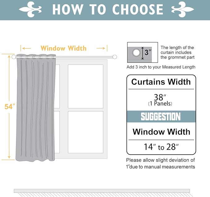 ChrisDowa Blackout Curtains 54 Inches Long for Living Room, Grommet Thermal Insulated Room Darkening Curtains for Bedroom (1 Panel Set, Dark Grey,38W x 54L)