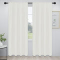 Easy-Going Rod Pocket Blackout Curtains for Bedroom, Room Darkening Window Curtains for Living Room, Thermal Insulated Noise Reduction Solid Window Drapes, 2 Panels(52x84 in, Ivory)