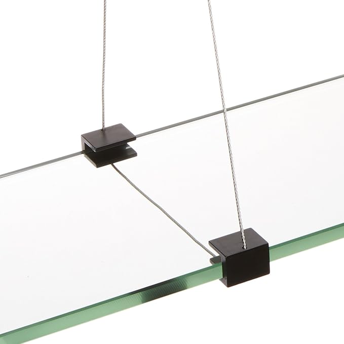 Spancraft Glass CR-6x12-Black Crane Glass Shelf, Black, 6" x 12"