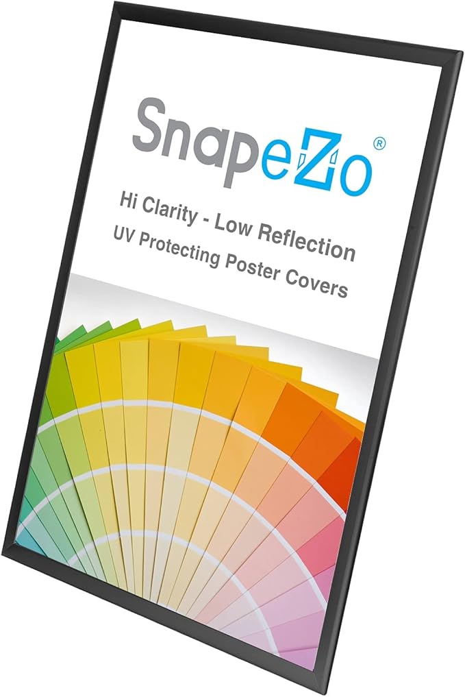 SnapeZo Poster Frame 32x50, Black, 1.25 Inch Aluminum Profile, Front-Loading Snap Frame, Wall Mounting, Professional Series
