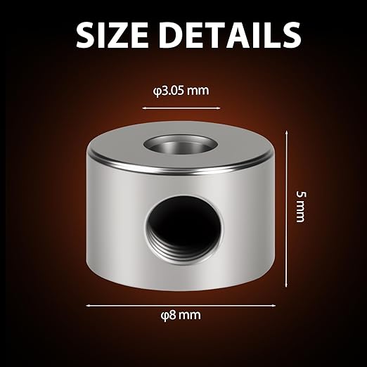 12pcs Set Screw Collars 3.05mm Bore Shaft Collars Screw Style, 8mm OD, 5mm Width, Landing Gear Collar Wheel Stopper for Automotive and Industrial Use