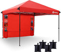 Sekey 10x10 Pop Up Canopy with Pockets Sidewall, One Push Setup Instant Outdoor Gazebo, Instant Easy Up Canopy with UPF50+ Top, 4 Weight Bags for Events, Beach, Patio, Camping