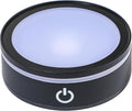 ZEERSHEE 3.3*1inch LED Light Base for Crystal 3D Glass Art Colorful Lighted Round Display Stand 6 Lighting Mode Color Change Battery/USB Power(Flat)