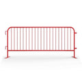 Angry Bull Barricades Metal Interlocking Steel Barricade (8.5 Ft. Heavy Duty, Flat Feet, Red Powder Coated, Set of 20)